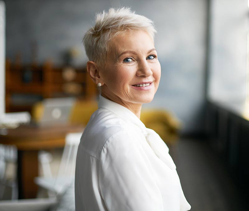 Woman Looking over Shoulder